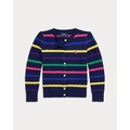 Striped Mini-Cable Cotton Cardigan