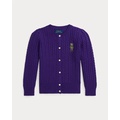 Polo Bear Mini-Cable Cotton Cardigan