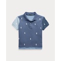 Polo Pony Stretch Mesh Boxy Polo Shirt