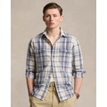 Classic Fit Plaid Linen-Cotton Workshirt