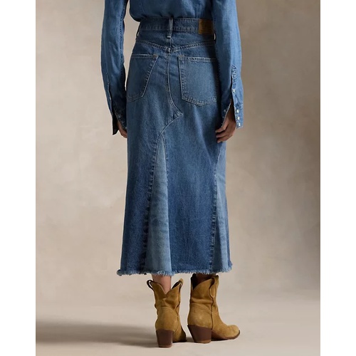 폴로 랄프로렌 Deconstructed Patchwork Denim Skirt