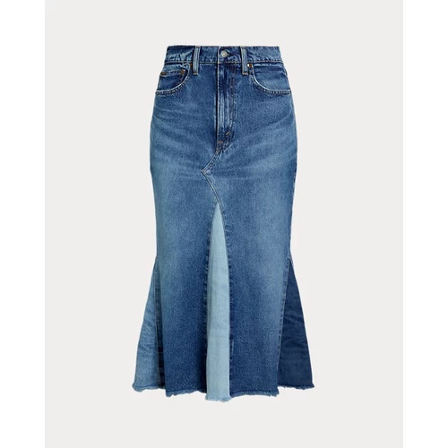 폴로 랄프로렌 Deconstructed Patchwork Denim Skirt