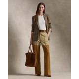 Suede-Wool Wide-Leg Pant