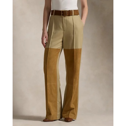 폴로 랄프로렌 Suede-Wool Wide-Leg Pant