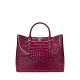 Embossed Leather Large Marcy Satchel