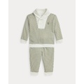 Houndstooth Cotton Pullover & Pant Set