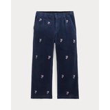 Embroidered Stretch Corduroy Pant
