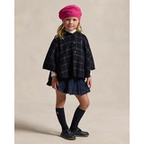 Plaid Wool Hooded Poncho