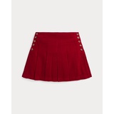 Pleated Cotton Corduroy Skirt