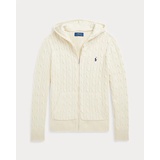 Cable Cotton Hooded Full-Zip Sweater