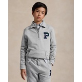 Fleece Letterman Collared Sweatshirt