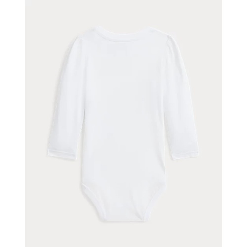 폴로 랄프로렌 Puff-Sleeve Cotton Jersey Bodysuit