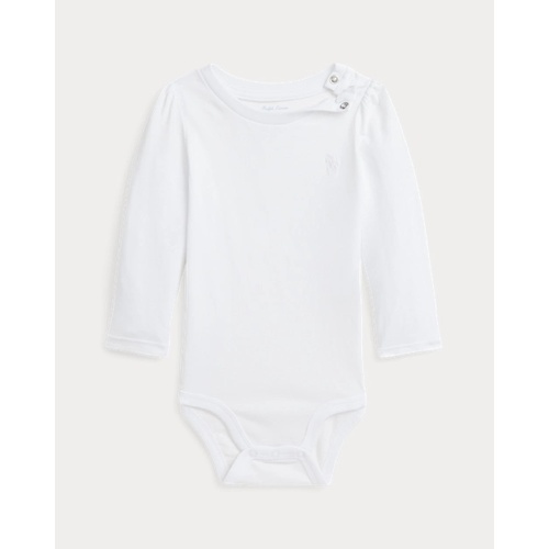 폴로 랄프로렌 Puff-Sleeve Cotton Jersey Bodysuit