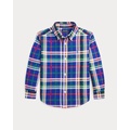 Plaid Cotton Oxford Shirt