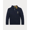 Polo Bear Cotton Quarter-Zip Sweater