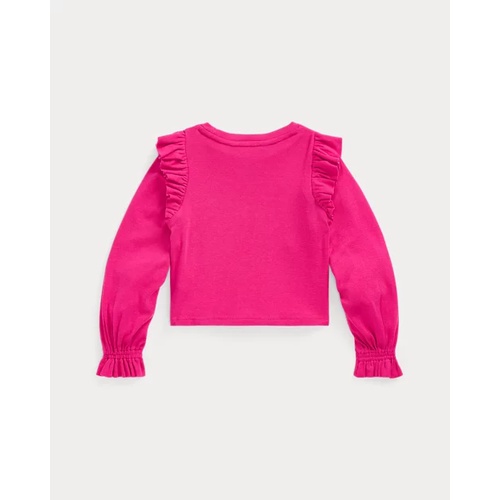 폴로 랄프로렌 Ruffled Cotton-Modal Long-Sleeve Top