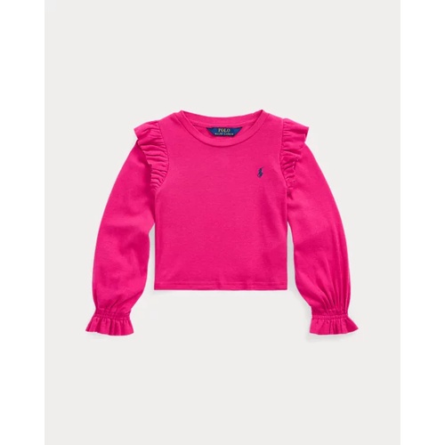 폴로 랄프로렌 Ruffled Cotton-Modal Long-Sleeve Top