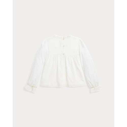 폴로 랄프로렌 Embroidered Cotton Voile Top