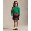 Plaid Pleated Cotton Twill Wrap Skirt