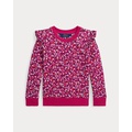 Floral Ruffled Fleece Sweatshirt