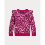 Floral Ruffled Fleece Sweatshirt