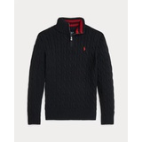 Cable-Knit Cotton Quarter-Zip Sweater