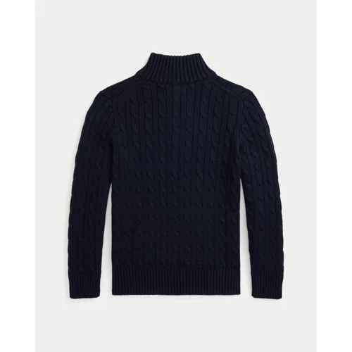 폴로 랄프로렌 Cable-Knit Cotton Quarter-Zip Sweater