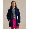 Shawl-Collar Cotton Letterman Cardigan