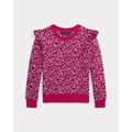 Floral Ruffled Fleece Sweatshirt