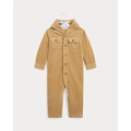 Stretch Corduroy Shawl-Collar Coverall