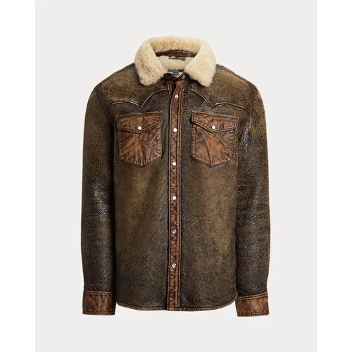 폴로 랄프로렌 Leather-Trim Shearling Western Jacket