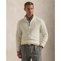 Cable-Knit Cashmere Quarter-Zip Sweater