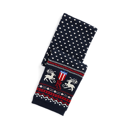 폴로 랄프로렌 Reindeer Cotton-Blend Scarf