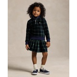 Plaid Tiered Velour Skirt