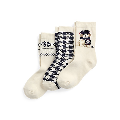 폴로 랄프로렌 Dog Crew Sock 3-Pack