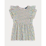 Floral Smocked Cotton Jersey Top