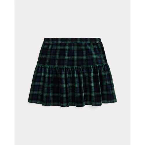 폴로 랄프로렌 Plaid Tiered Corduroy Skirt