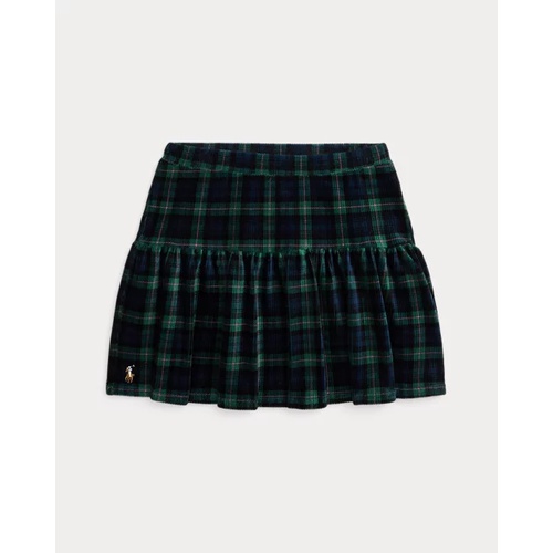 폴로 랄프로렌 Plaid Tiered Corduroy Skirt