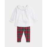 Voile Top & Plaid Jersey Legging Set