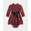 Plaid Smocked Cotton Dress & Bloomer