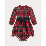 Plaid Smocked Cotton Dress & Bloomer