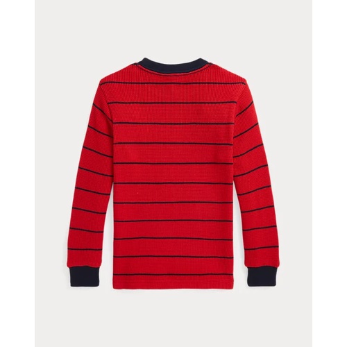 폴로 랄프로렌 Striped Waffle Cotton Long-Sleeve Tee