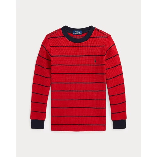 폴로 랄프로렌 Striped Waffle Cotton Long-Sleeve Tee