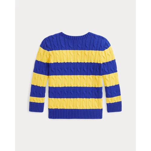 폴로 랄프로렌 Striped Cable-Knit Cotton Sweater