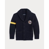 Nautical-Flag Cotton Shawl Cardigan