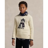 Dog-Intarsia Crewneck Sweater