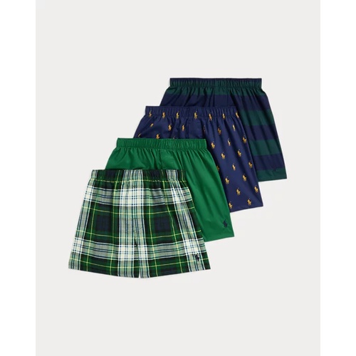 폴로 랄프로렌 Woven Cotton Poplin Boxer 4-Pack