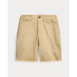 Distressed Cotton Twill Short