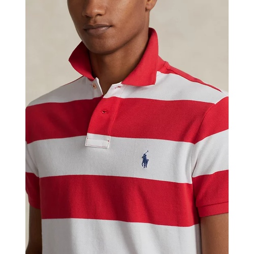 폴로 랄프로렌 Custom Slim Fit Striped Mesh Polo Shirt