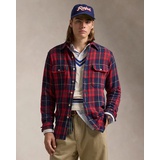 Classic Fit Suede-Patch Plaid Workshirt